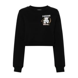 Moschino, dames, sweatshirts & hoodies, zwart, maat: s katoen,