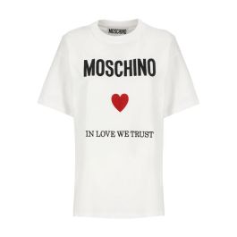 Moschino, dames, tops, wit, maat: m katoen,