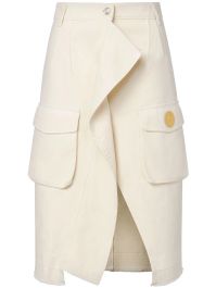 Moschino jeans asymmetrische cargo denim rok - wit