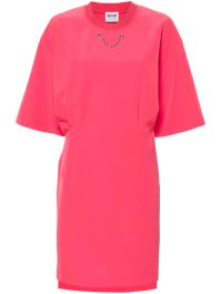 Moschino jeans midi-jurk verfraaid met schakelketting - roze
