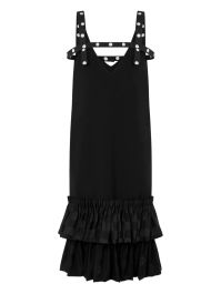 Moschino jurk verfraaid met lint en ruches - zwart