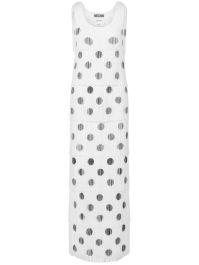 Moschino maxi-jurk met franje - wit