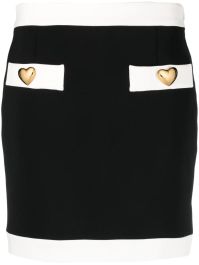 Moschino mini-rok met hartvormige knopen - zwart