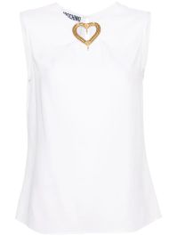 Moschino mouwloze blouse - wit