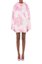 Moschino oversized tie dye fleece dress pink maat: s | mini jurken outlet | dames | roze