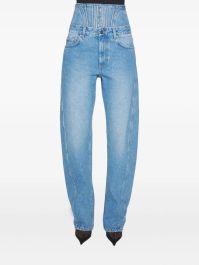 Mugler gewelfde jeans met korset detail - blauw