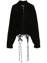 Mugler korset jack met kant - zwart