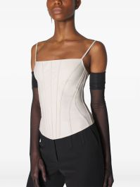 Mugler korset top met gestikte vlakken - wit
