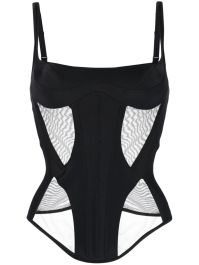 Mugler semi-doorzichtige korset - zwart