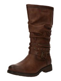 Mustang Dames Halflange Laarzen 1141-606 - Brons - 41 EU - Elegante Imitatie Nappaleer Met Ritssluiting