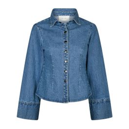 Neo noir, dames, blouses & shirts, blauw, maat: l katoen,