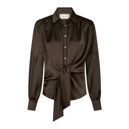 Neo noir, dames, blouses & shirts, bruin, maat: m satijn,