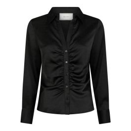 Neo noir, dames, blouses & shirts, zwart, maat: m satijn,
