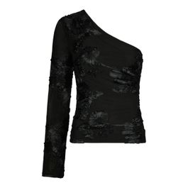 Neo noir friana big flower mesh blouse 167272 100 black