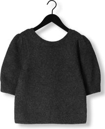 Neo noir martha bow knit tee tops & t-shirts dames - shirt - antraciet - maat 36