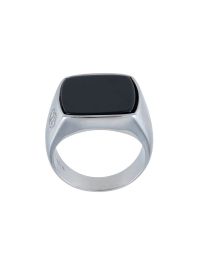 Nialaya jewelry onyx cocktailring - zilver