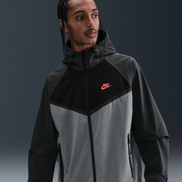 Nike tech geweven windrunner herenjack met rits over de hele lengte - grijs