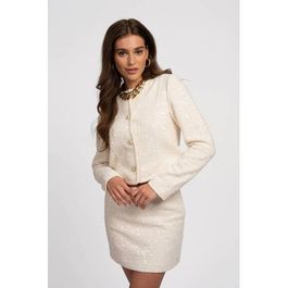 Nikkie x anna nooshin korte rok met pailletten crème