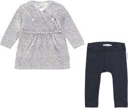 Noppies babyset: jurk mattie wit en legging grijs maat 74