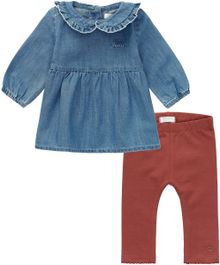 Noppies - kledingset - 2 delig - jurk acariqua blauw - legging ladner henna - maat 68