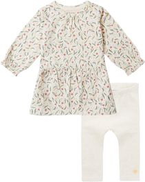 Noppies - kledingset - 2 delig - jurk coon whitecap gray - legging montaque - maat 74