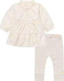 Noppies - kledingset - 2 delig - jurk leawood butter cream - legging lauderdale oatmeal - maat 86