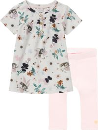 Noppies - kledingset - 2 delig - jurk malartic gebloemd - legging montaque primerose pink - maat 56