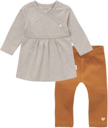 Noppies - kledingset - 2 delig - jurk nevada taupe - legging montaque roasted pecan - maat 68