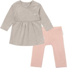 Noppies - kledingset - 2 delig - jurk nevada taupe - legging naranja rose smoke - maat 74