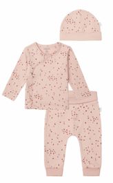 Noppies - kledingset - 3 delig - broek nicea rose smoke - shirt nantes - muts navar - maat 56