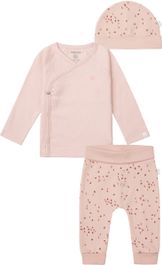 Noppies - kledingset - 3 delig - broek nicea rose smoke - shirt nanyuki - muts navar - maat 62