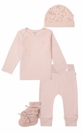Noppies - kledingset - 4 delig - broek naura rose smoke - shirt natal - muts navar - slofjes nelson - maat 44