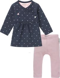 Noppies - kledingset - biologische katoen - jurk nevada blauw - legging angie roze - maat 50