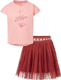 Noppies - kledingset - meisjes - 2delig - rok langdale marsala - shirt leameadown - maat 110