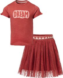 Noppies set(2delig) rok langdale marsala en shirt lorraineville - maat 98