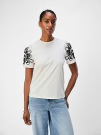 Object objcaroline joana ss top e div tops & t-shirts dames - shirt - beige - maat m