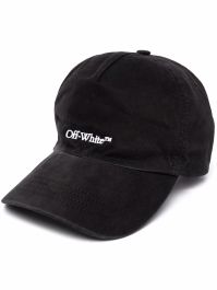 Off-white honkbalpet met logo - zwart