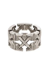 Off-white ring met pijlen - zilver