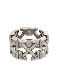 Off-white ring met pijlen - zilver