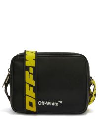 Off-white schoudertas met logoprint - zwart