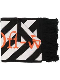 Off-white sjaal met strepen - zwart