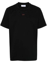 Off-white t-shirt met logoprint - zwart