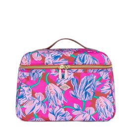 Oilily beautycase coco met bloemen fuchsia/blauw