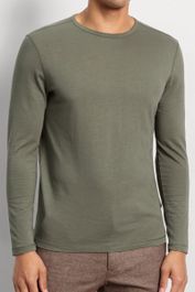 Olymp casual longsleeve limegroen, effen