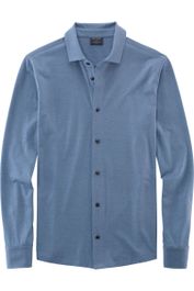 Olymp casual overshirt blauw, effen