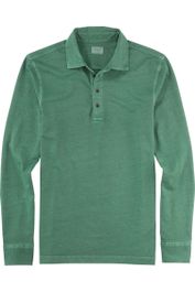 Olymp level five casual polo shirt groen, effen