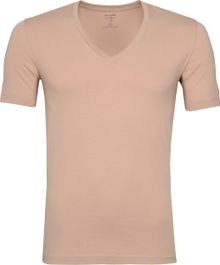 Olymp - t-shirt v-hals nude - maat xxl - body-fit