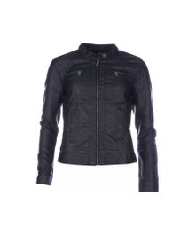 Only bandit imitatieleren motorjack voor dames, zwart