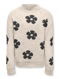 Only kognaja ls flower pullover ecru dessin