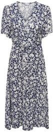 Only onlhalia life s/s midi dress wvn noos dames jurk - night sky caroline flower